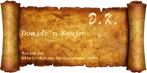 Domján Kevin névjegykártya